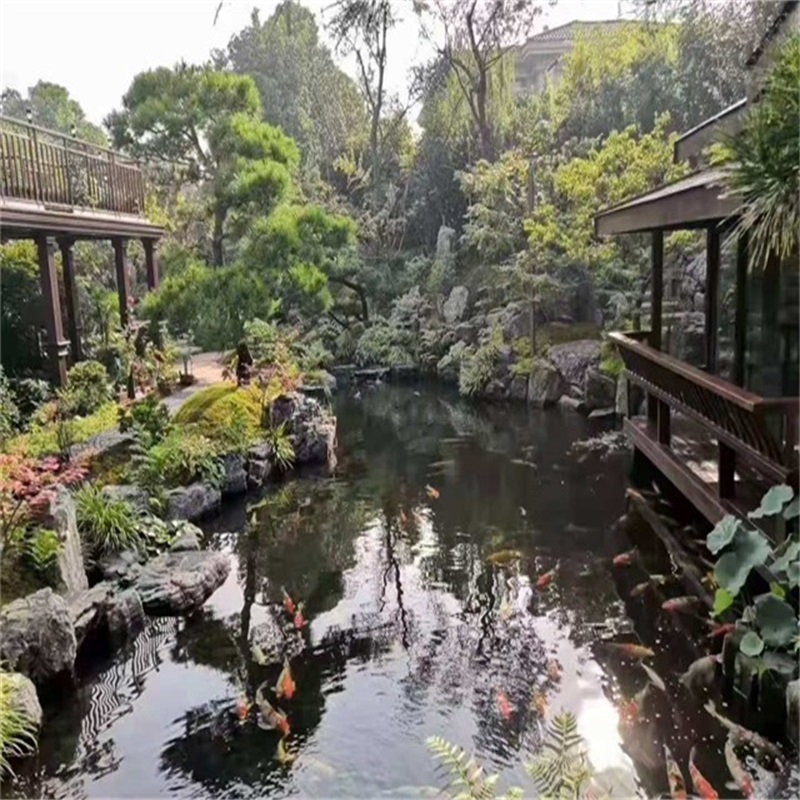 泰州庭院小型鱼池假山图片