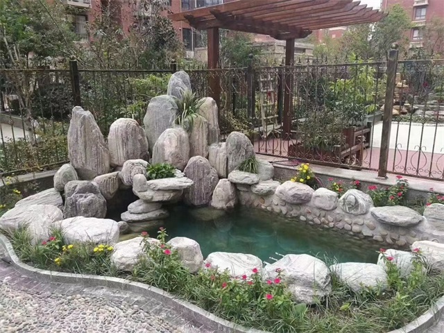泰州庭院假山鱼池制作视频