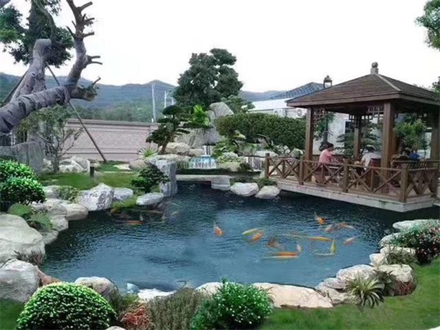 泰州庭院鱼池假山设计